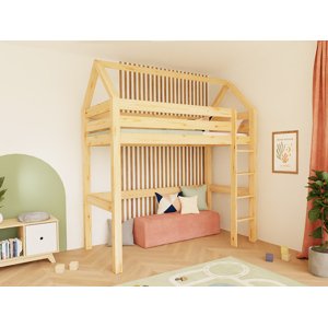 Tartak Meble Domčeková zvýšená posteľ MANASLU s rebríkom 90x200 cm Zvoľte farbu: Biela