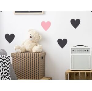 Pastelowe Love Nálepky na stenu do detskej izby SRDCE Zvoľte farbu: Šedá