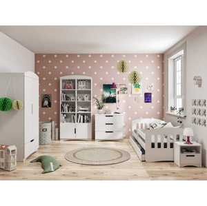 Benlemi Detská izba CLASSIC v bielej farbe Rozmer: 80x140 cm, Matrac: Bez matraca, Šuplík: Bez šuplíka