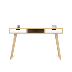 Benlemi Písací stôl z dubového masívu s dvoma šuplíkmi LEA 130 cm biely Kvalita dreva: 1. Dubový masív triedy A