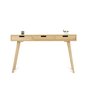 Benlemi Veľký drevený písací stôl s tromi zásuvkami LEA 130 cm prírodný Kvalita dreva: 1. Dubový masív triedy A