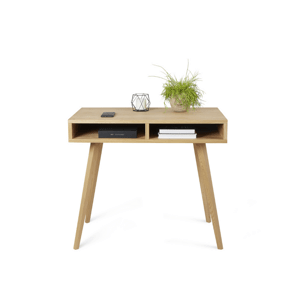 Benlemi Minimalistický dubový písací stôl LEA 90 cm s policami Kvalita dreva: 1. Dubový masív triedy A