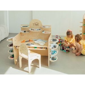 Myminihome Stôl na hranie PLAY TIME s úložným priestorom na stavebnicu Zvoľte farbu: Sivá