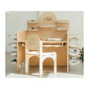 Myminihome Hrací stôl s úložným priestorom PLAY TIME + stolička Zvoľte farbu: Biela