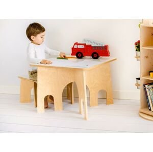 Myminihome Detský drevený stôl RONDO Zvoľte farbu: Nelakovaná