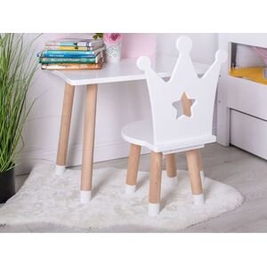 Manibox Detský drevený stôl so stoličkou KORUNKA + meno ZADARMO